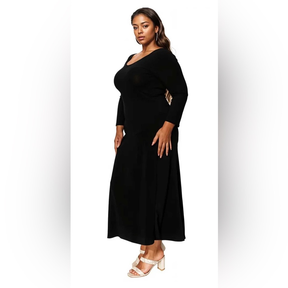 Woman’s Plus size Black Long Sleeve Maxi Dress nwt gift